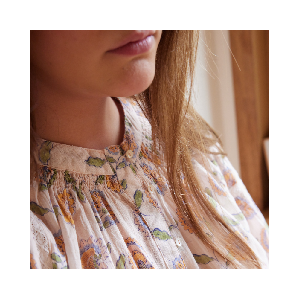 Bonheur du Jour - Wholesale Blouse - Women's - Noura Women's Blouse - Pink Flowers8