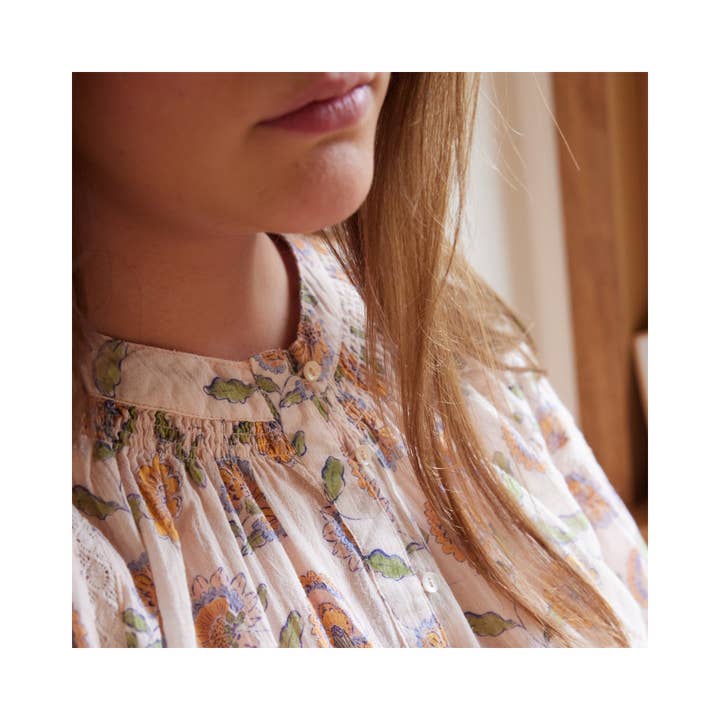 Bonheur du Jour - Wholesale Blouse - Women's - Noura Women's Blouse - Pink Flowers8