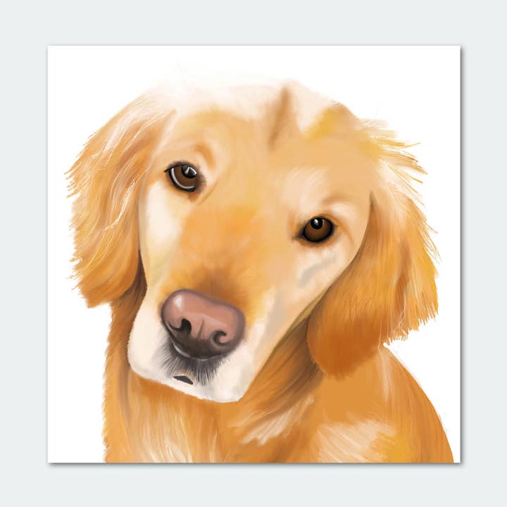 Golden Retriever Card for wholesale by Duckduckle Design