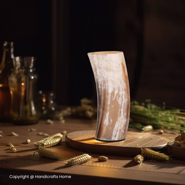 Handicrafts Home - Wholesale Drinking Glass/Cup - Ox Horn Glass Skull Craft Beaker 6 Inch