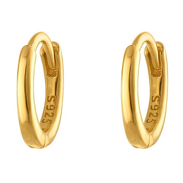 7mm 18K Gold Vermeil Huggies Hoop 18K Hoops for wholesale by Jewelry Bar