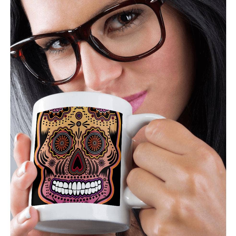 3dRose - Wholesale Coffee Mug - 3dRose, Geometric Sugar Skull, Mug9