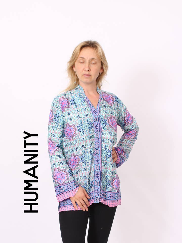 Camisa de prado design boémio TOP 019 por atacado de Humanity Centred Designs