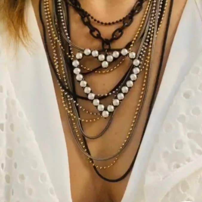 TOVA - Wholesale Pendant/Charm Necklace - Pearl Heart Necklace2