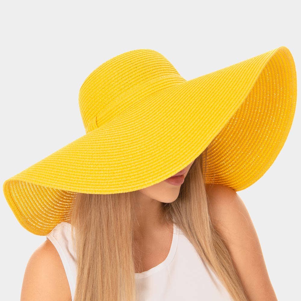 Sensibling Corp. - Vente Chapeau de paille – femme - Chapeau de soleil souple à large bord uni en paille7