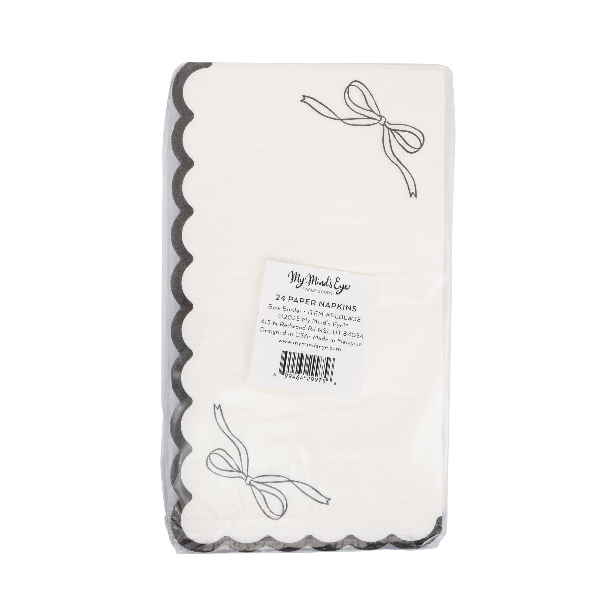 My Mind’s Eye - Wholesale Disposable Napkin - PLBLW38 - Black Bow Guest Napkin3