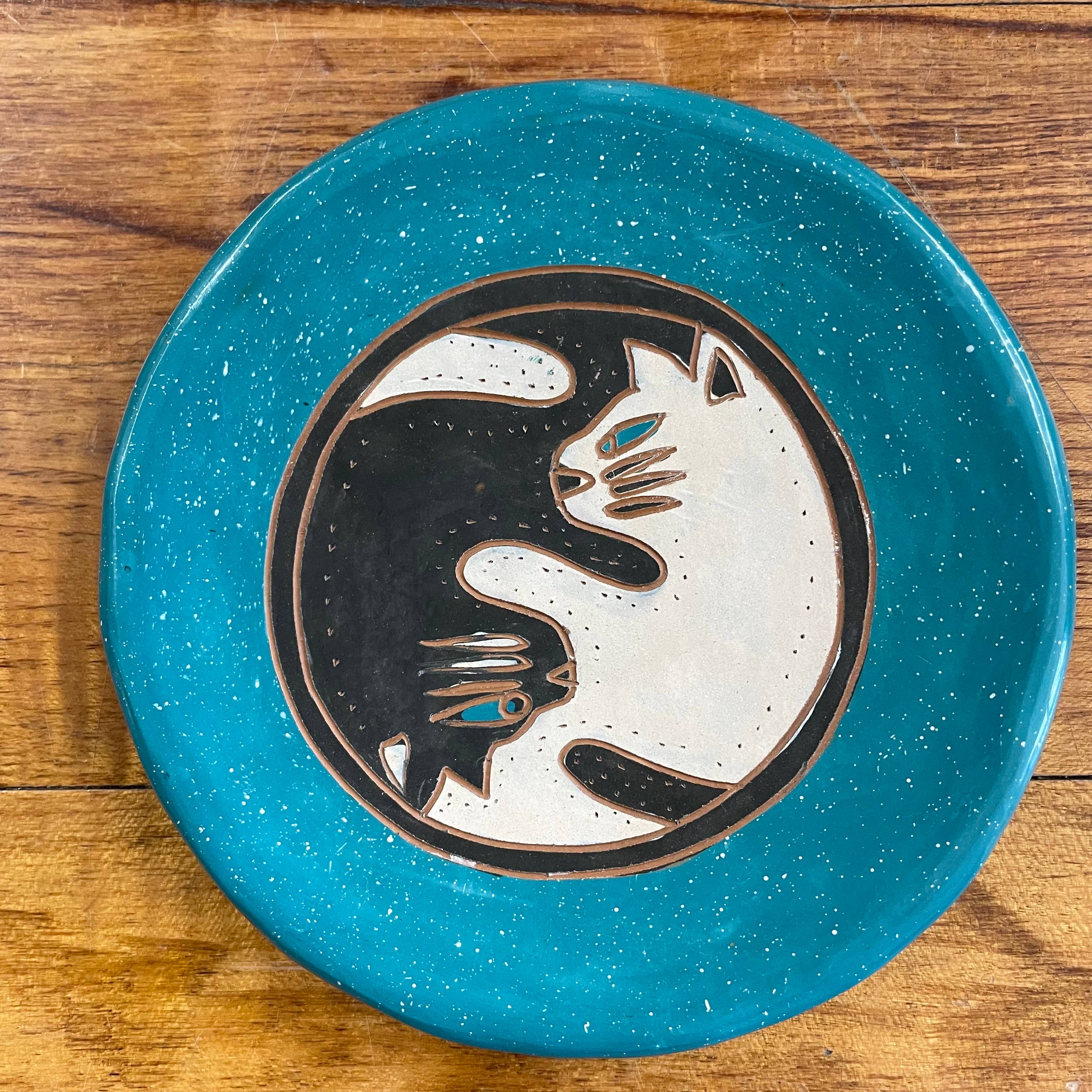 Women of the Cloud Forest - Wholesale Jewelry Dish - Yin Yang Cat Ceramic Ring Dish1