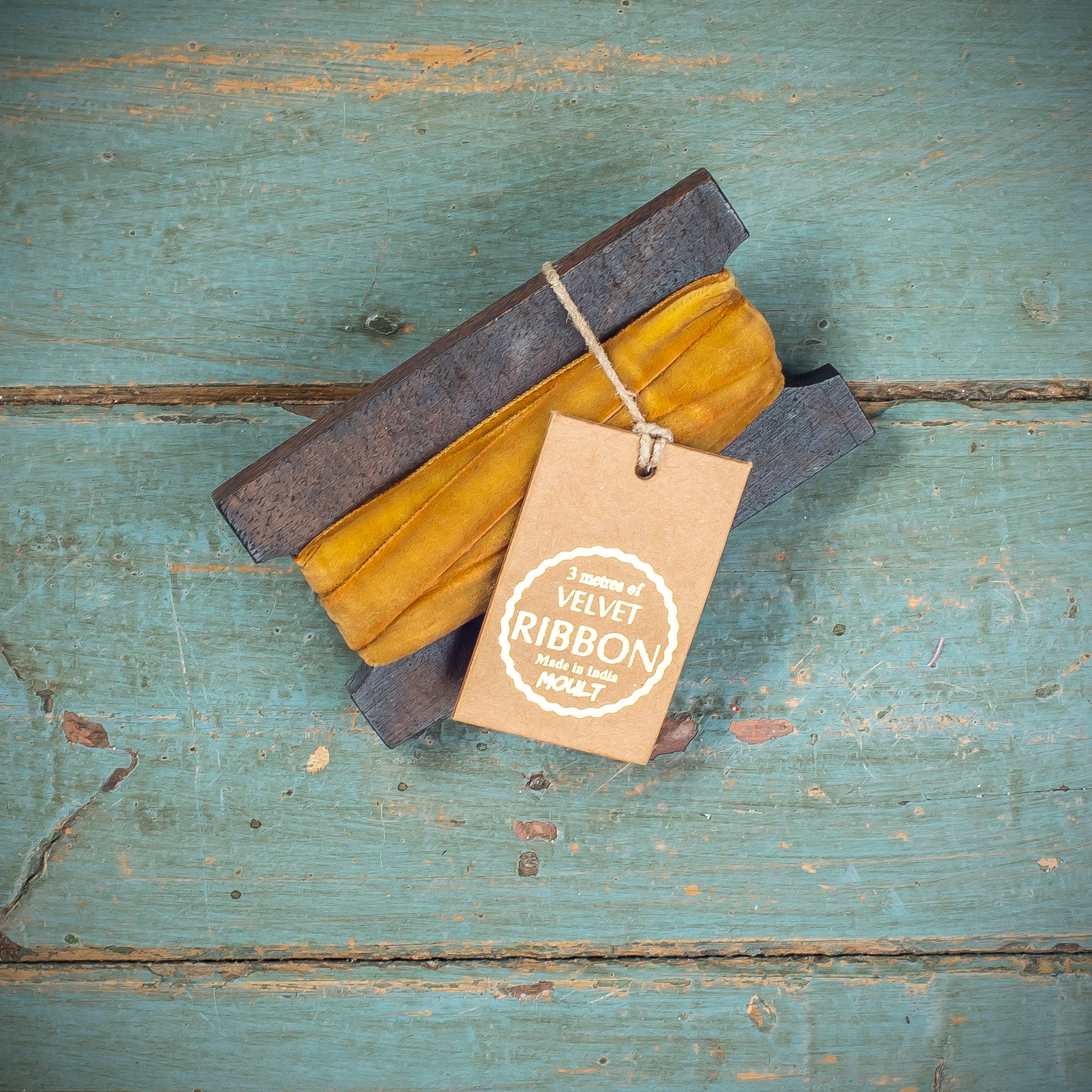Moult - Wholesale Ribbon - Gift Wrapping - Mustard Velvet Ribbon0