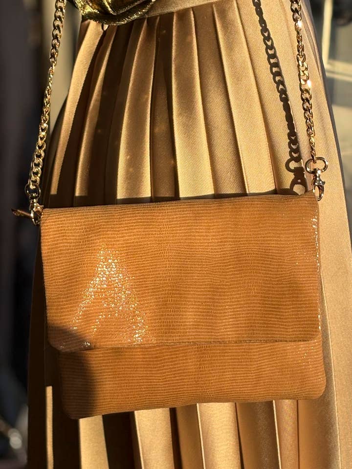 Hoss Emily HONEY Cuir embossé Glomesh pour la vente par HOSS