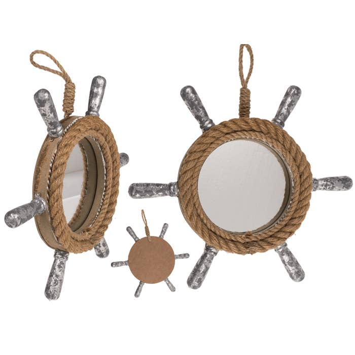 Wooden Rudder with mirror, for wholesale by Out of the blue KG