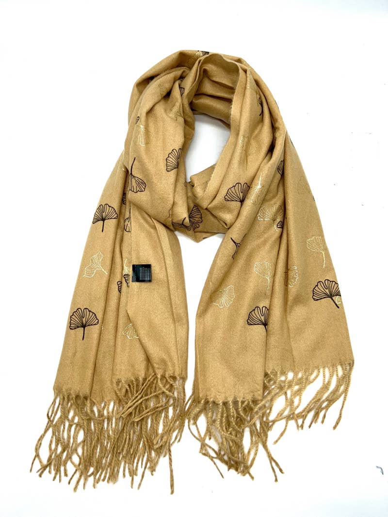 LINETA – wholesale Slöja - Dam – HH-191 Gingko förgylld halsduk2