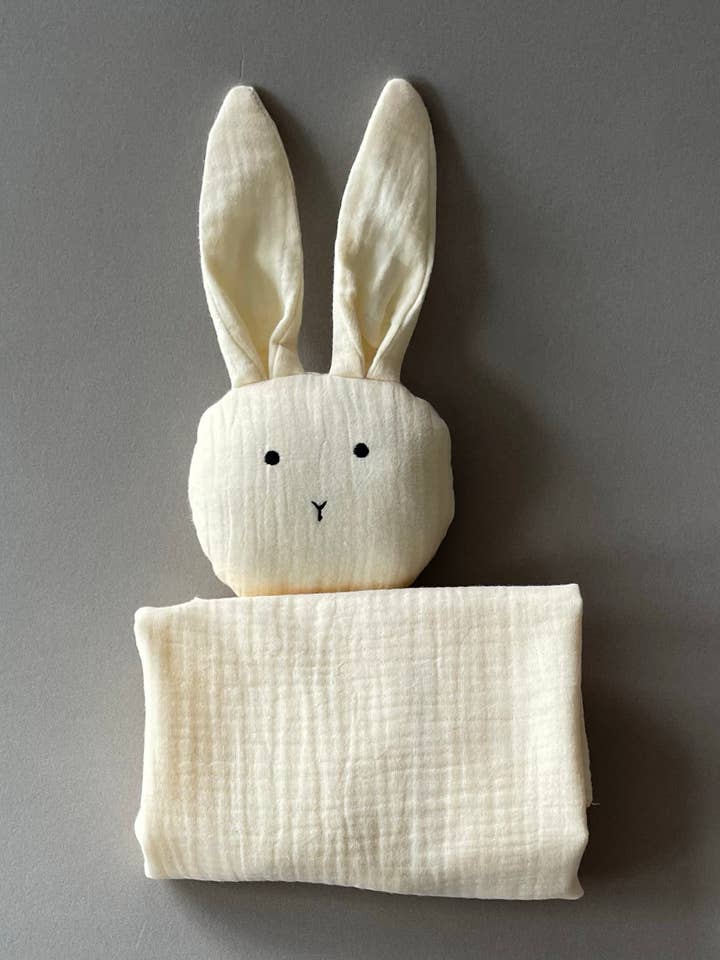 Ali+Oli - Wholesale Security/Cuddle Blanket - Baby - Cuddle Security Blanket Soft Muslin Cotton - Bunny (Natural)8