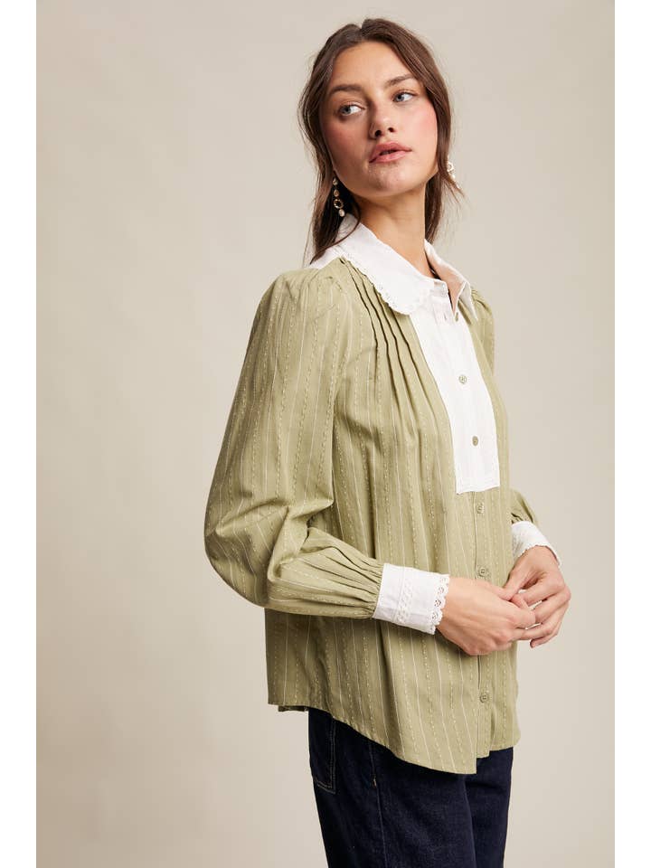 Listicle - Wholesale Buttoned-down shirt – Women's - Victorian Contrast Lace Blouse16