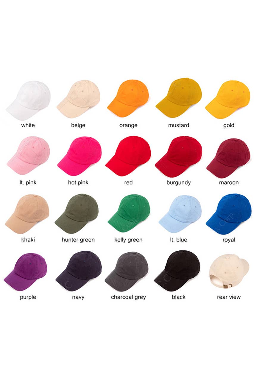 Hana - Wholesale Honkbalpet - Dames - C.C effen katoenen klassieke baseballpet25