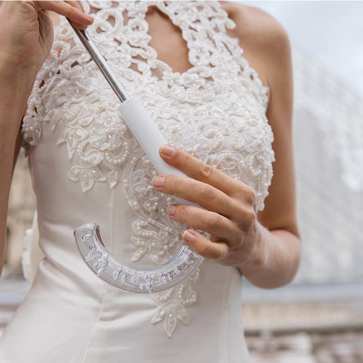 SMATI - Venta al por mayor Paraguas - Mujer - Paraguas Largo Campana Transparente Simple - Eventos/Boda
