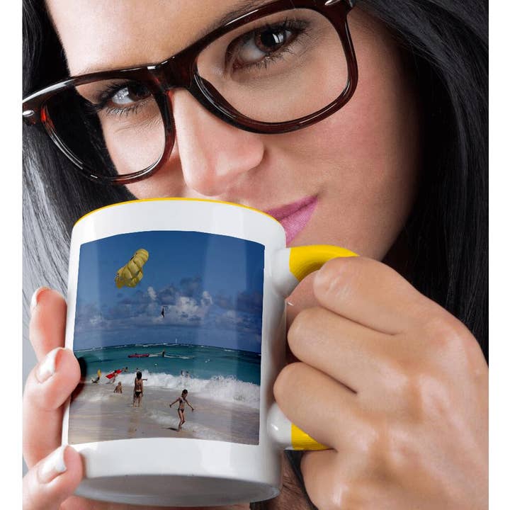 3dRose - Wholesale Coffee Mug - 3dRose, Dominican Republic, Bavaro Beach, parasailing - CA14 LEN0211 - Lisa S. Engelbrecht, Mug1
