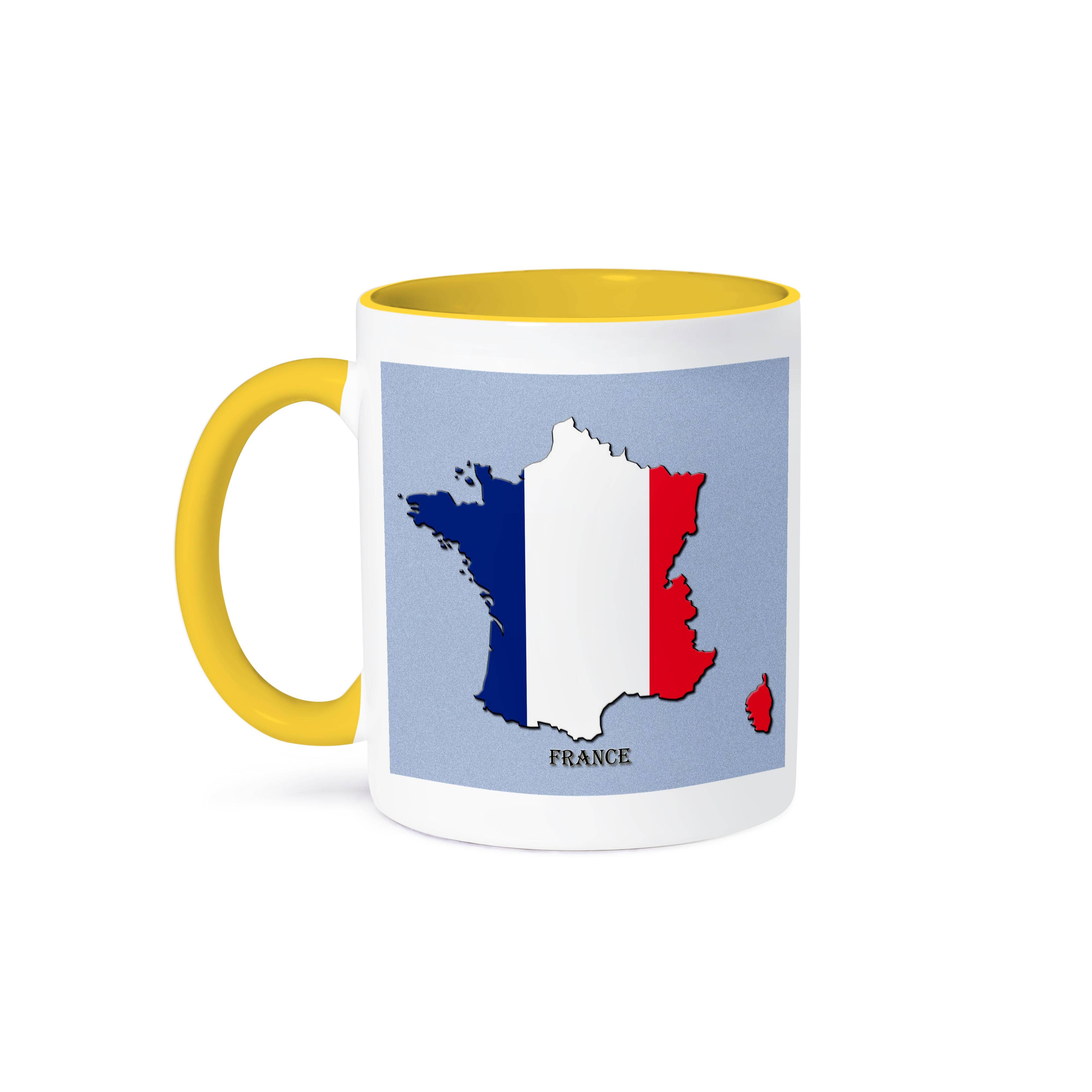 3dRose - Wholesale Koffiemok - 3dRose, Vlag van Frankrijk Kaart, Mok0