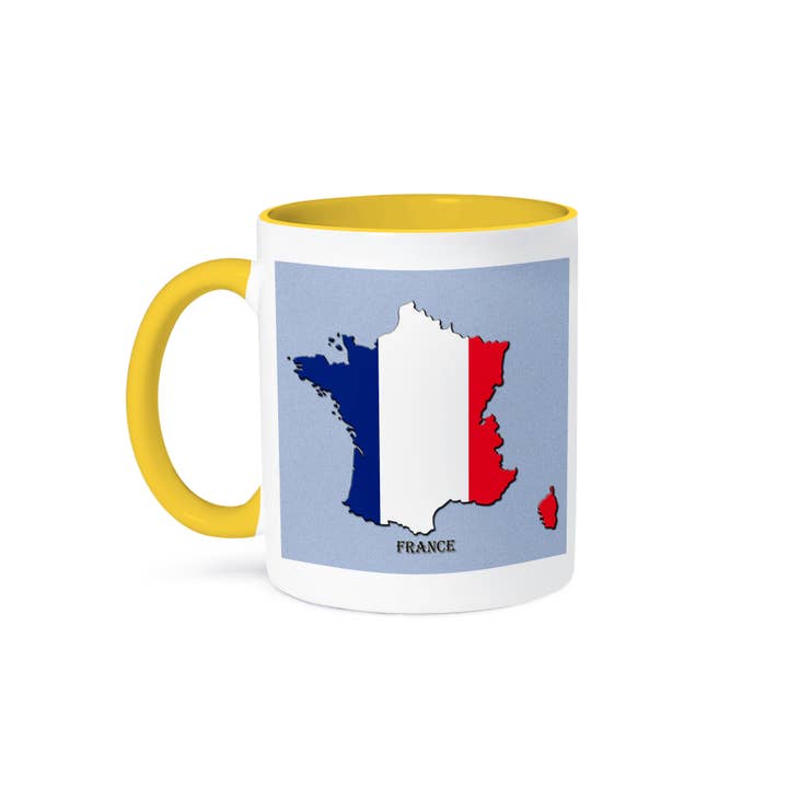 3dRose - Wholesale Coffee Mug - 3dRose, Flag of France Map, Mug
