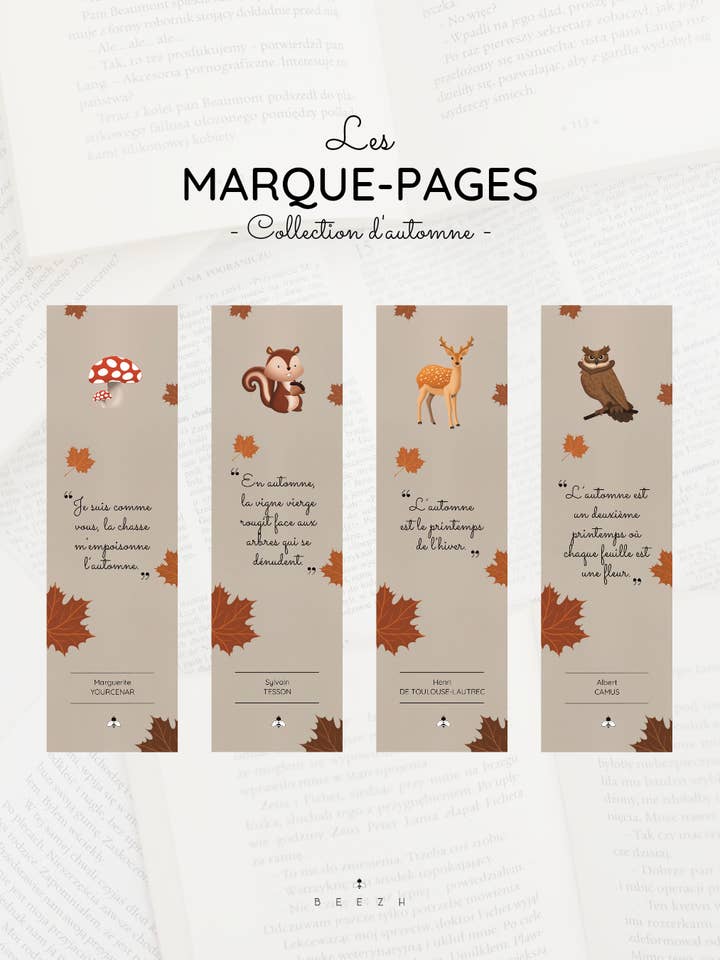 Marcadores de Página Outono Apaixonante - Coleção Outono por atacado de BEEZH