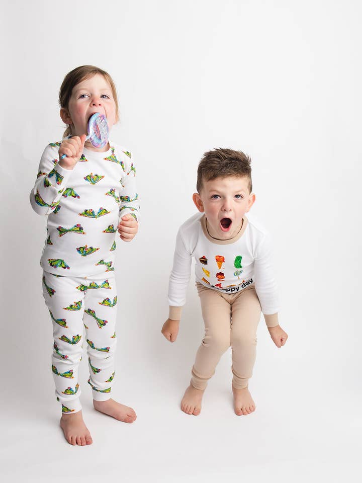 L'ovedbaby - Vendita all'ingrosso Completo pigiama - Bambini - Set Pigiama a Maniche Lunghe per Bambini in Cotone Biologico in Happy Day