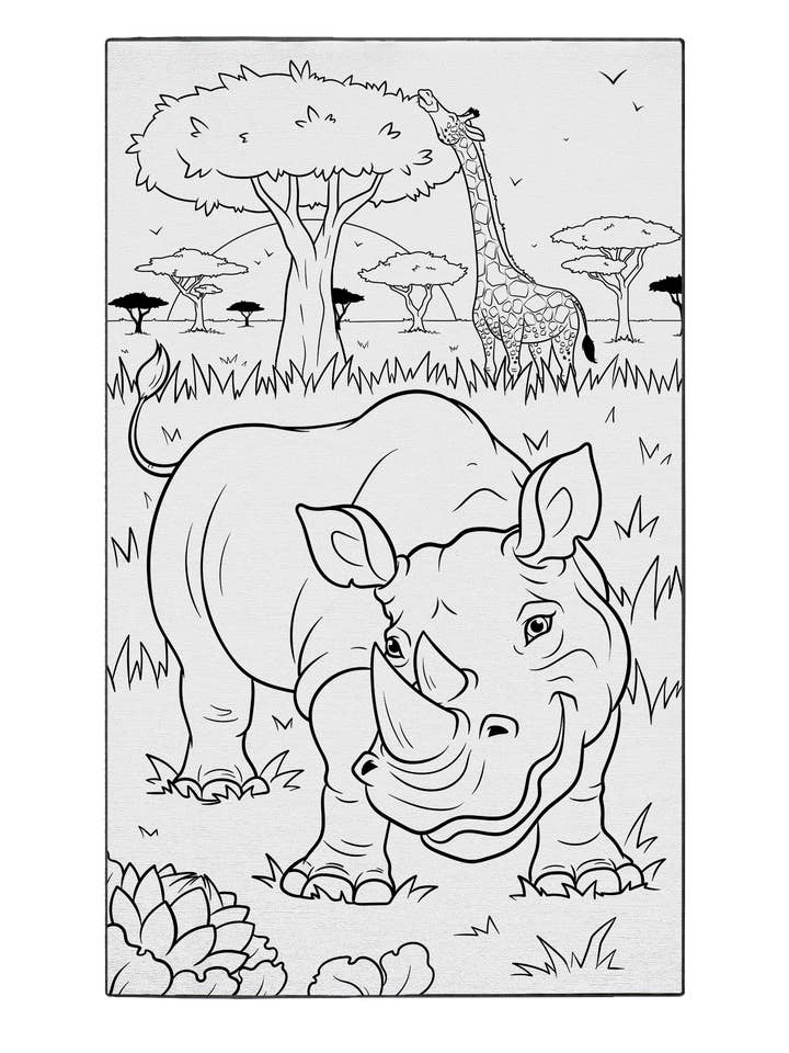 Zeldzame neushoorn voor wholesale door Coloring Rugs