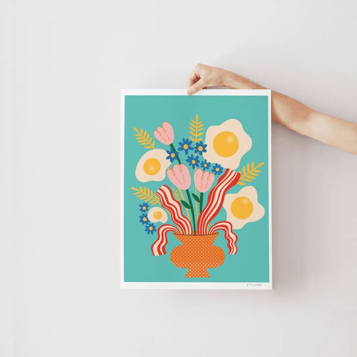 Studio Toute - Wholesale Art Print - Bacon & egg Brunch bouquet Art print1