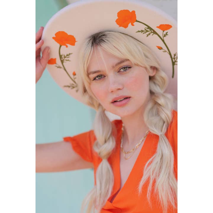 Wild as Heck – Großhandel Fedora-Hut – Damen – The Poppy (Kalifornien, Bleistiftkrempe, Unikat, Festival)2