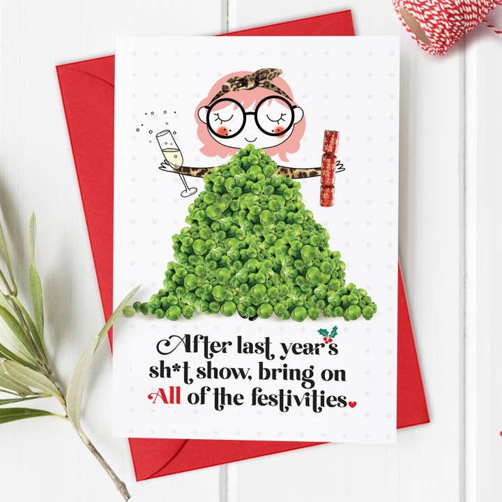 Daisy Doo Sprouts - Kerstkaart voor wholesale door Mrs Best Paper Co.