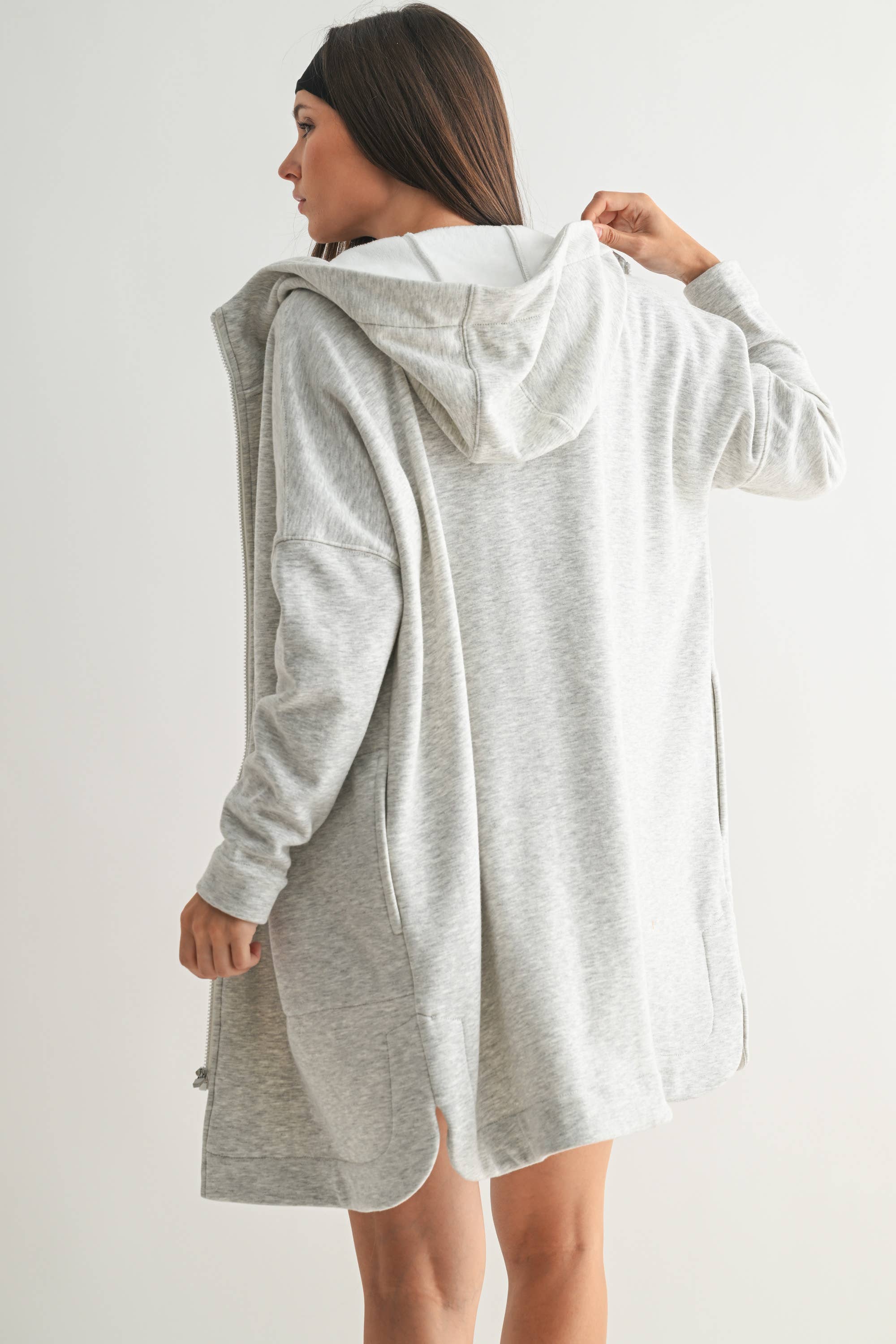 Mono B - Wholesale Jacket - Women's - Longline Zip-Up Jacket with Hood21