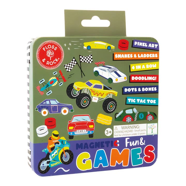 Magnetic Fun & Games Tin - Cars for wholesale by Floss and Rock