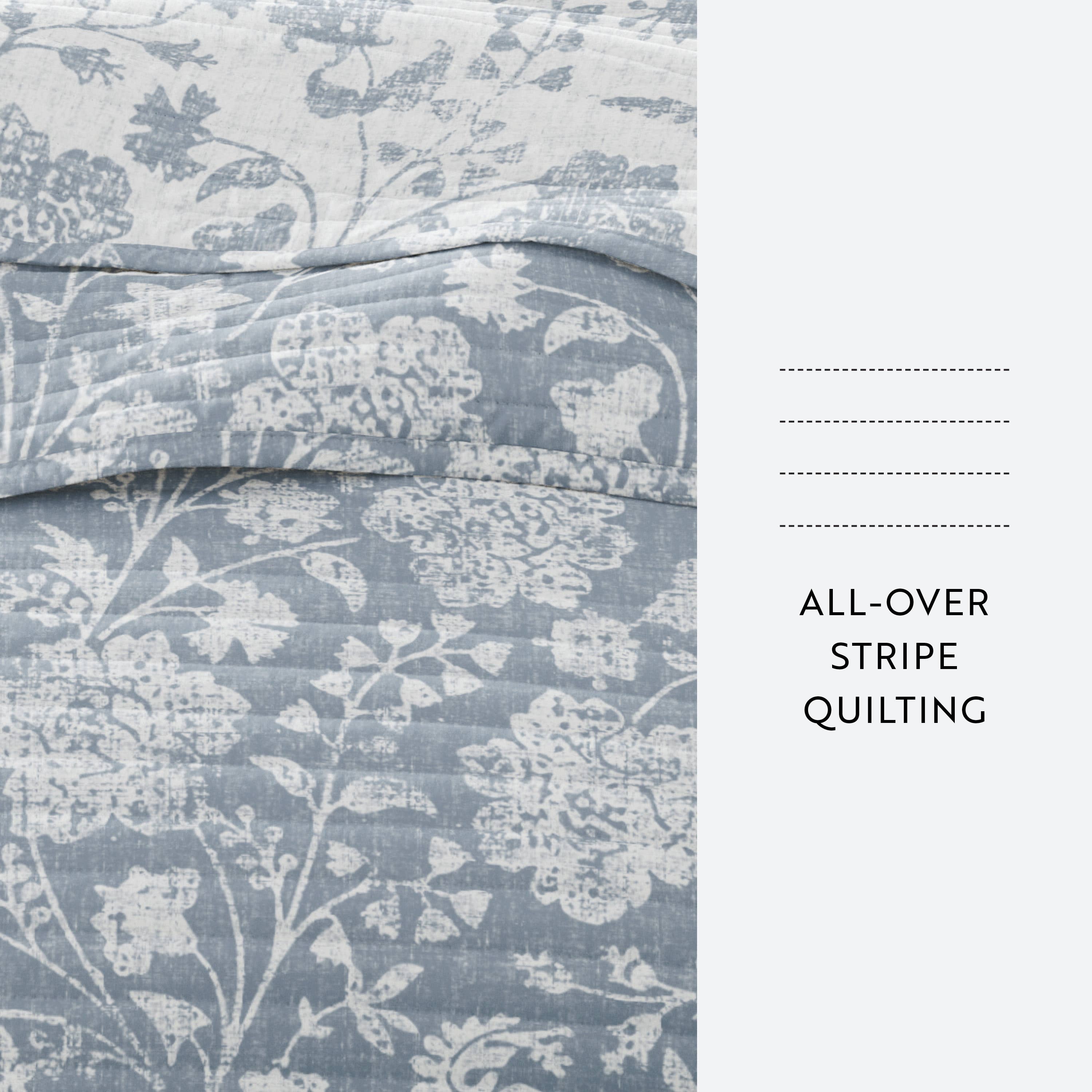 ienjoy Home - Vente Courtepointe - Ensemble de couette réversible à motifs floraux texturés toutes saisons24