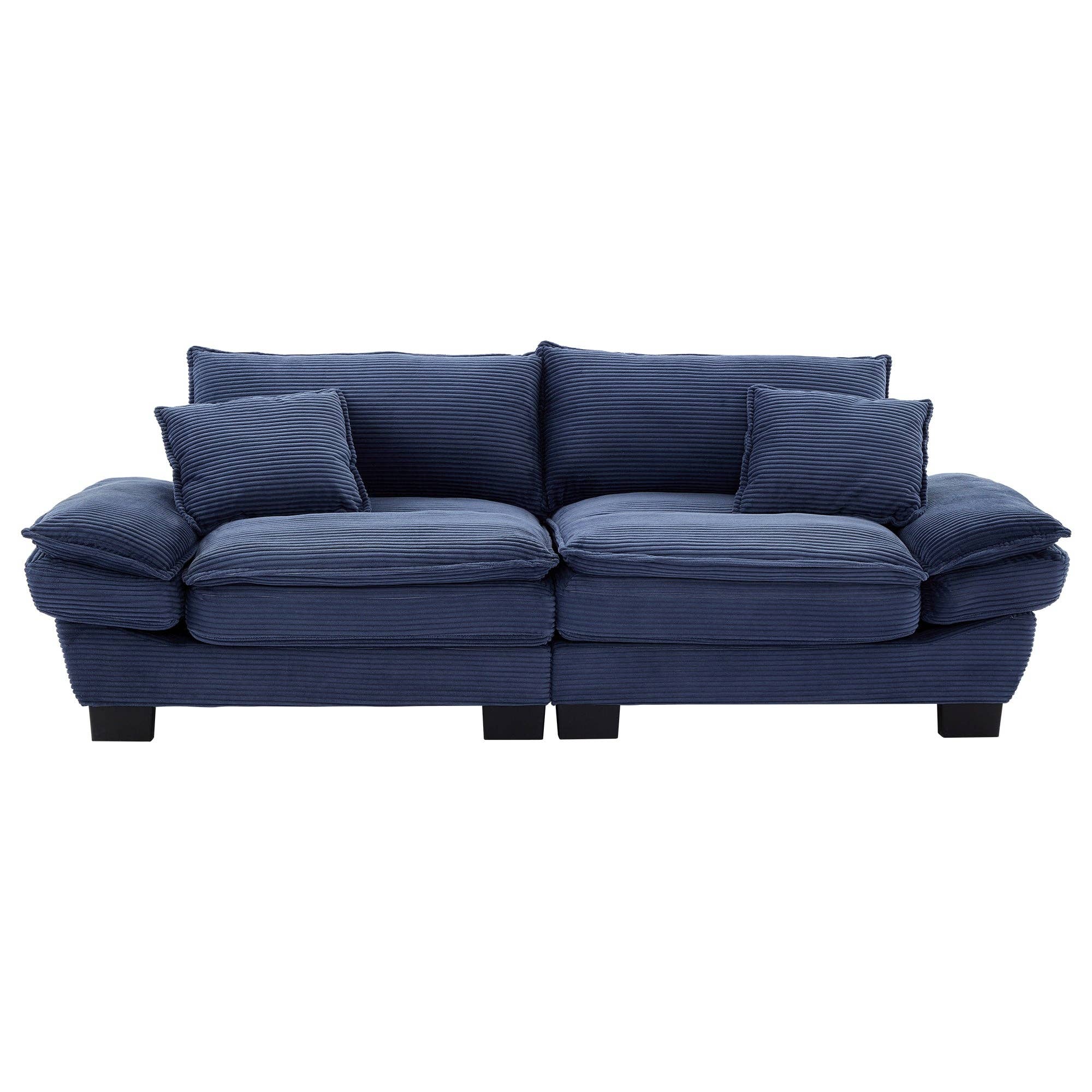 BlakOutlet - Wholesale Sofa - Corduroy Sofa Sleeper Couch Loveseat Sofa with Pillows4