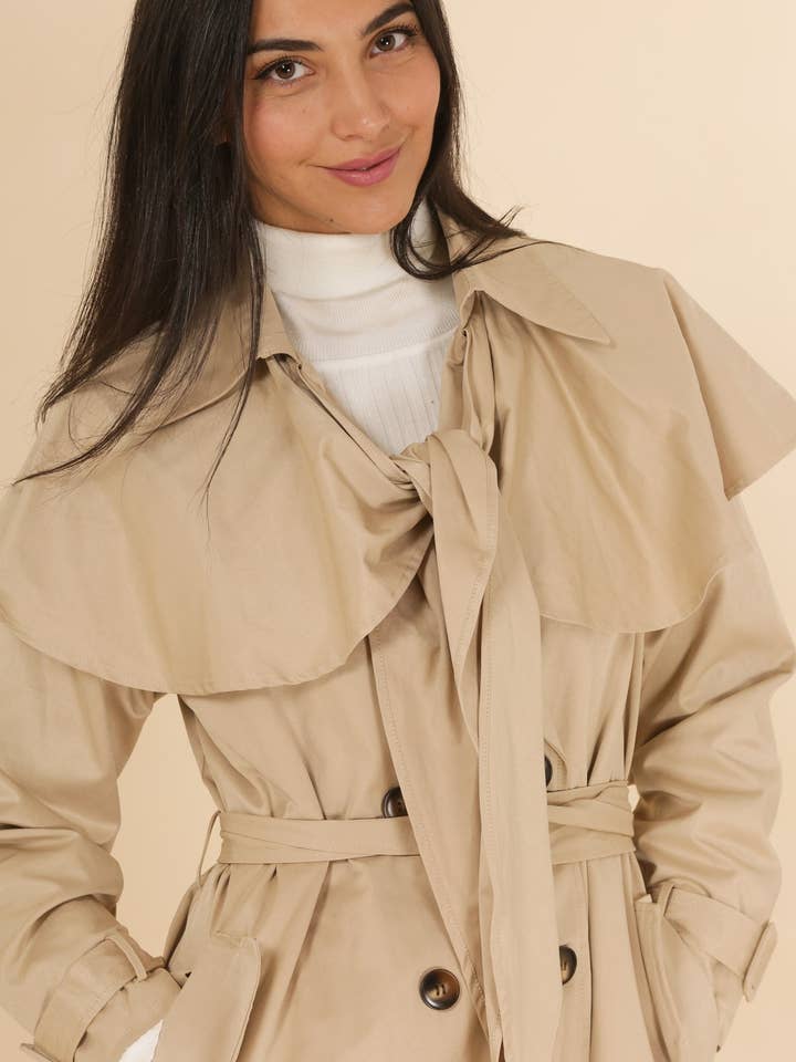 Daphnea - Wholesale Trench Coat - Women's - 3836 PANELLED TRENCH COAT1
