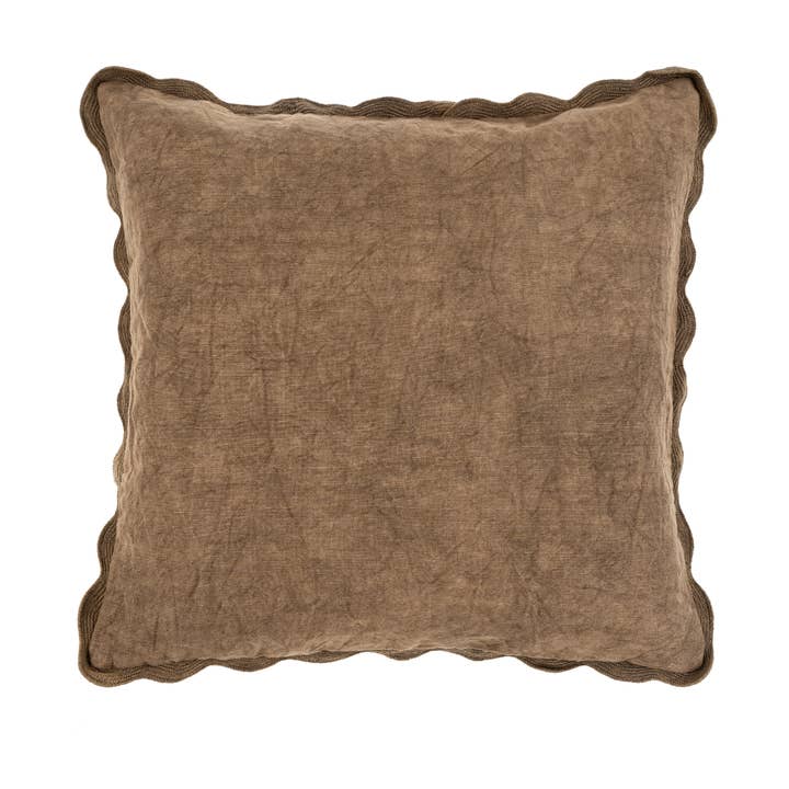 20x20 Scalloped Edge Pillow, Mink for wholesale by Indaba Trading