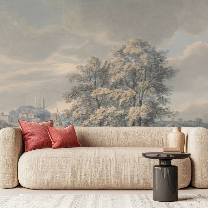 Vintage Waldlandschaft Tapete: Selbstklebendes Wandbild für den Großhandel von SimurgWallArts