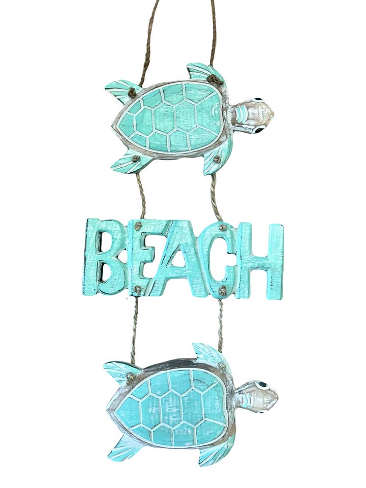 Double Turtle Beach Strand - Aqua for wholesale by Bamboo Source Tropical Decor