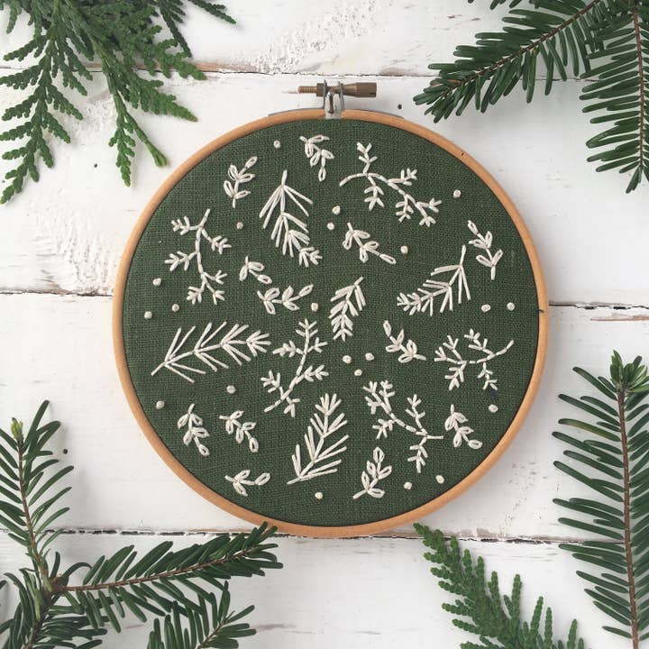 Winter Botanicals Embroidery Kit for wholesale by I Heart Stitch Art