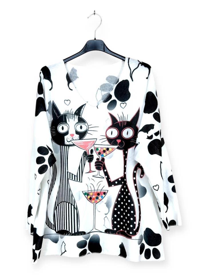 AH 81261-10 - V-Neck Sweater with Patterns for wholesale by Lucky Nana