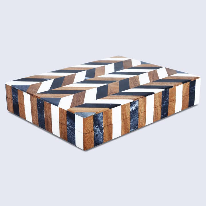 Muqeem & Brothers - Wholesale Decorative Box - Marquet Cosmo Resin Wood Inlay Decorative Storage Box1