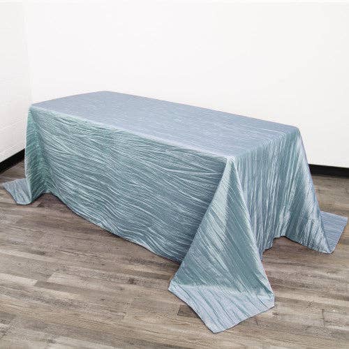 YOUR CHAIR COVERS - Wholesale Tablecloth - 90 x 156 Inch Rectangular Crinkle Taffeta Tablecloth Light Blue1