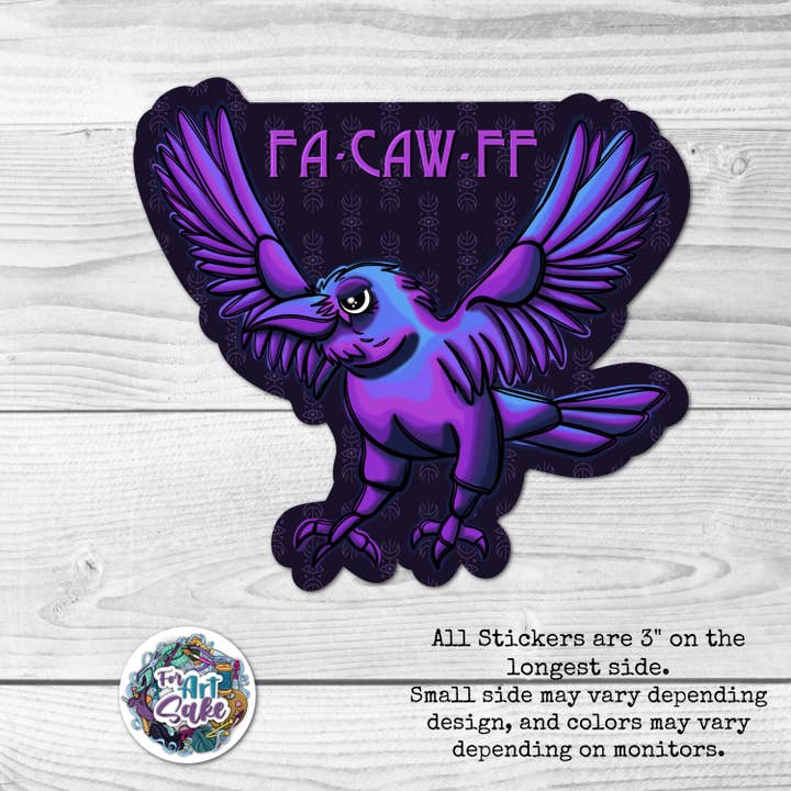 FA-CAW-FF Raven Sticker for wholesale by For Art Sake Stickers