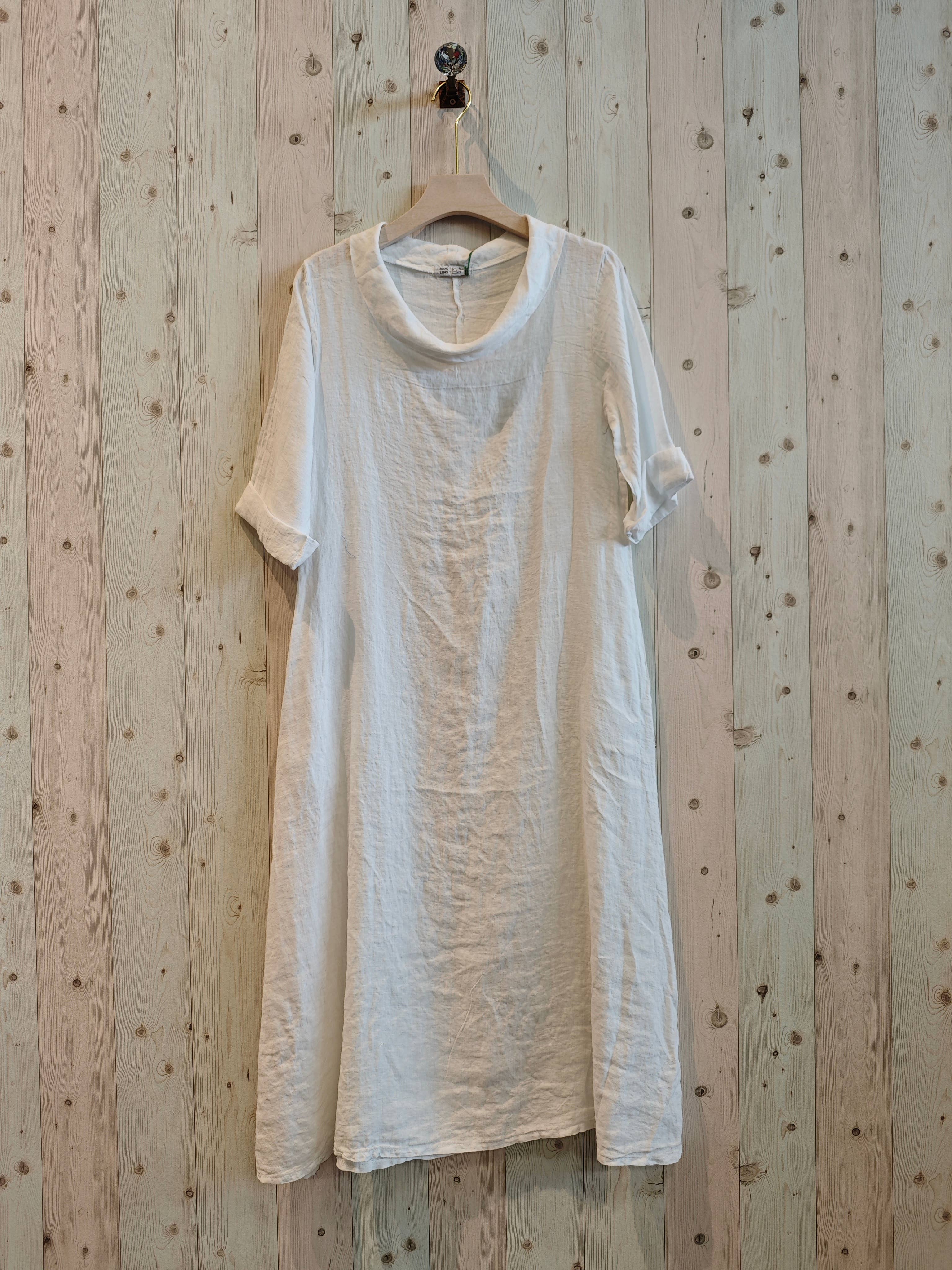 Linen & More – Vestido - Mulher por atacado – REF 25812 VESTIDO COMPRIDO DECOTE BARCO LINHO 100%4