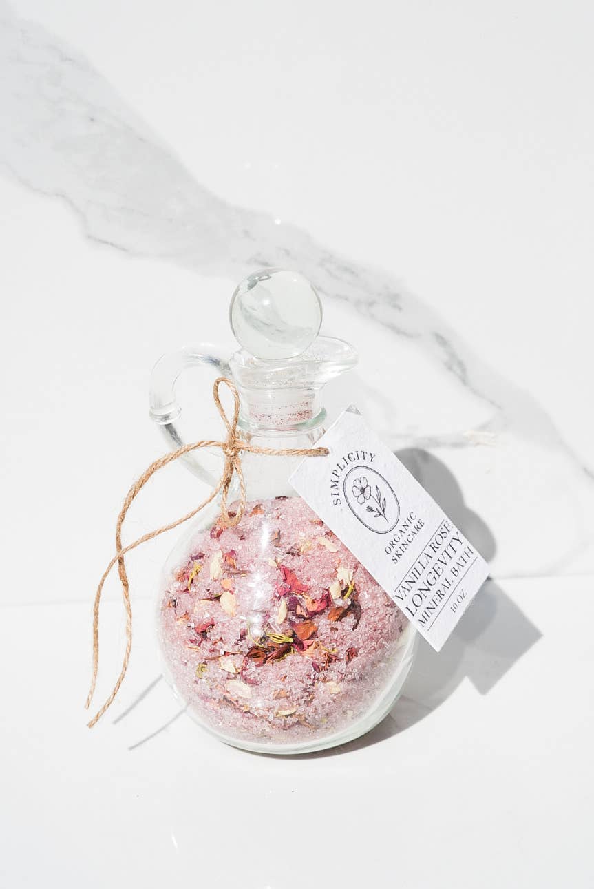 Simplicity Organic Skincare - Wholesale Bath soak/milk - Vanilla Rose Longevity Mineral Bath2