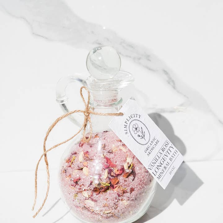 Simplicity Organic Skincare - Wholesale Bath Soak/Milk - Vanilla Rose Longevity Mineral Bath2