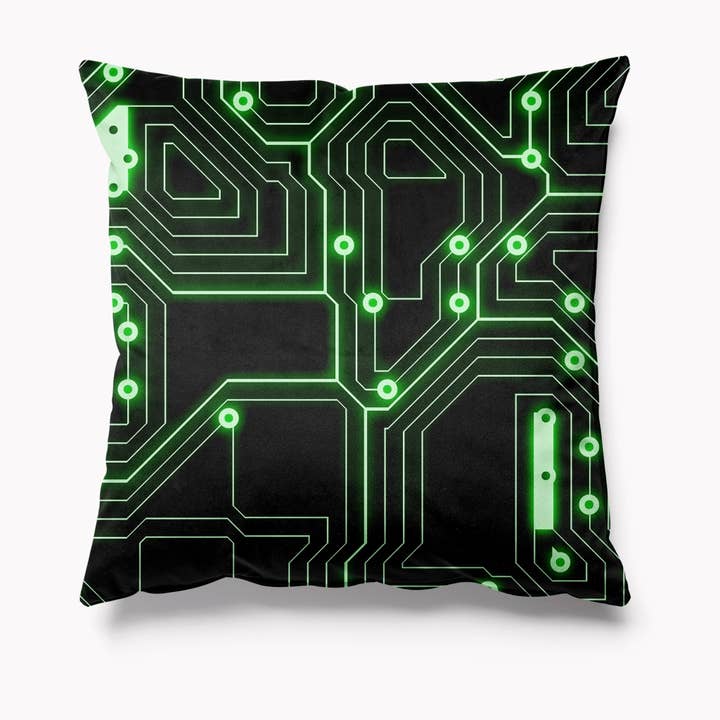 Samtkissen für Leiterplatten in Grün und Schwarz für den Großhandel von Kitsch Republic