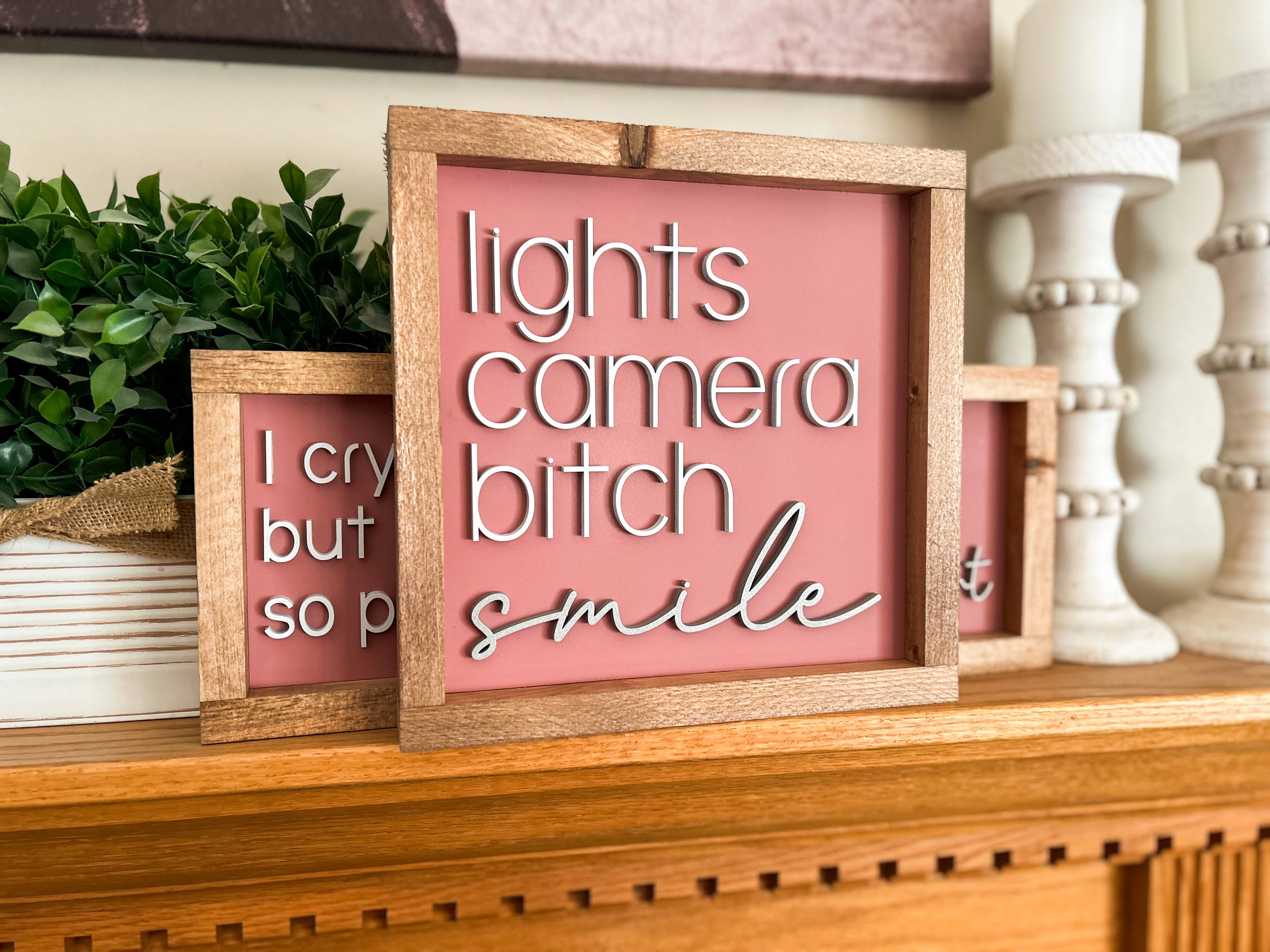 Three Bees Decor - Wholesale Sign - Lights Camera Bitch Smile - TTPD2