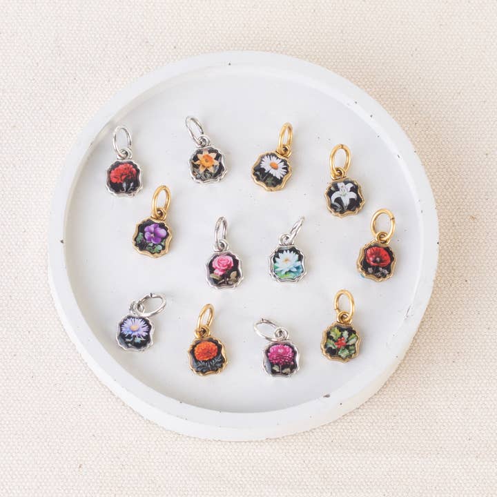 Birth Month Flower Pendant Charm for wholesale by Bel Kai