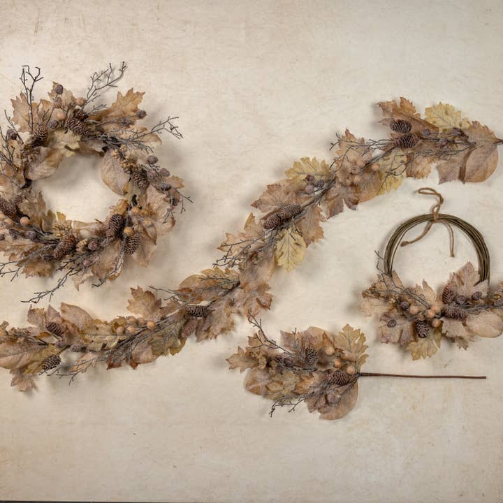 Ragon House - Wholesale Bunting/Garland - 6' FROSTED WOODLAND LEAF GARLAND2