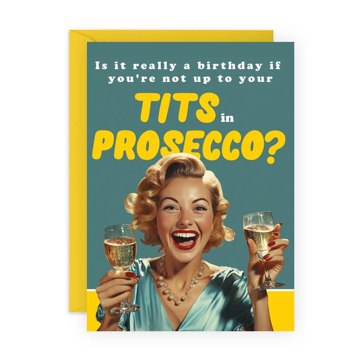 PROSECCO sjovt fødselsdagskort til ham, hende for engroshandel hos Central 23 Cards