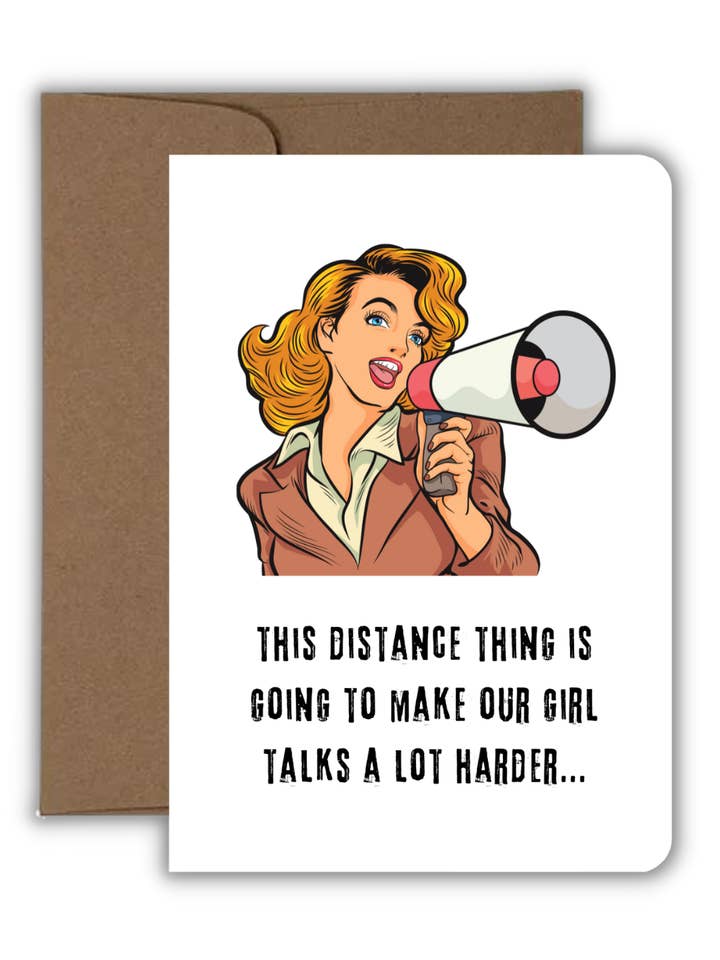 Cartão de Saudação - Miss You - Menina Longa Distância Talks por atacado de Fyg & Company, LLC